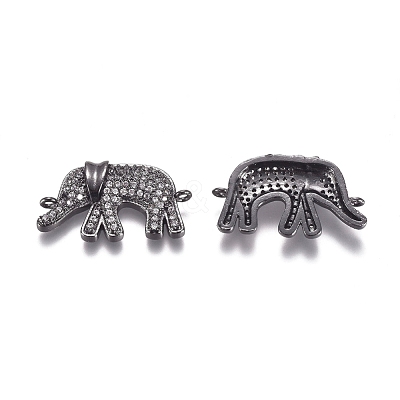 Brass Micro Pave Cubic Zirconia Links connectors ZIRC-K081-49B-1