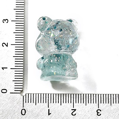 Transparent Resin Little Bear Ornament RESI-S015-01I-1