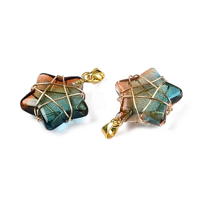 Lampwork Pendants GLAA-T023-06I-1