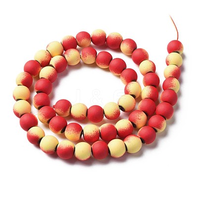 Spray Painted Non-magnetic Synthetic Hematite Beads Strands G-N337-01H-1