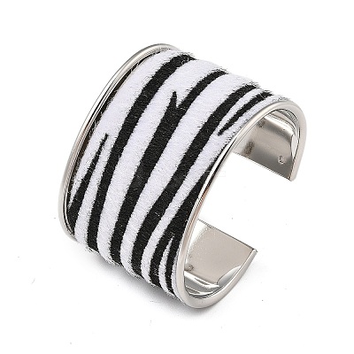 Alloy PU Open Cuff Bangles Bangles BJEW-U014-01P-02-1