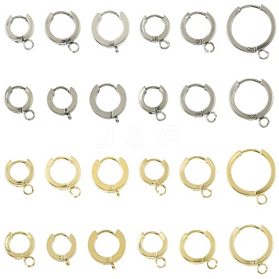 16Pcs 201 Stainless Steel Huggie Hoop Earrings Findings STAS-FS0002-26B-1