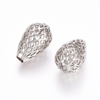 Rack Plating Brass Filigree Beads KK-D530-09P-1