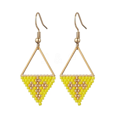 Handmade Glass Seed Beads Dangle Earrings EJEW-MZ00542-01-1