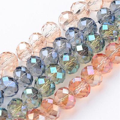 Electroplate Glass Beads Strands EGLA-D020-10x8mm-M2-1