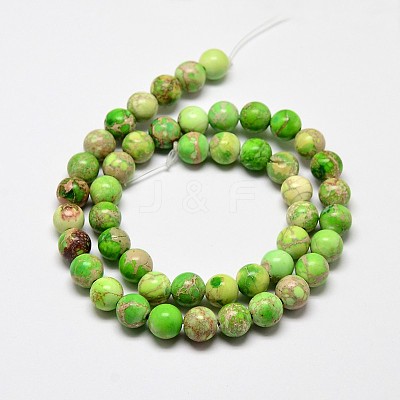 Natural Imperial Jasper Beads Strands X-G-I122-8mm-01-1