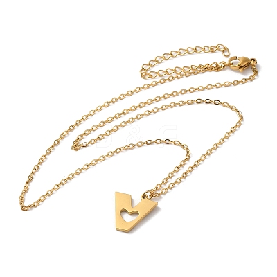 304 Stainless Steel Pendant Necklaces NJEW-H036-02G-V-1