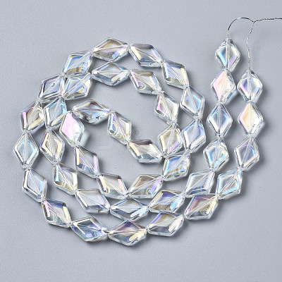 Electroplate Glass Beads Strands EGLA-N008-009-A01-1