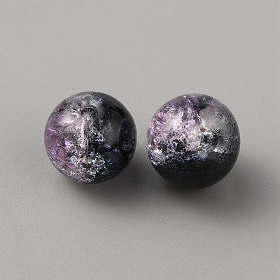 Two Tone Transparent Crackle Glass Beads GLAA-WH0038-15F-1