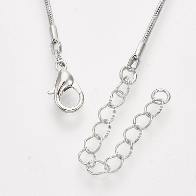 Brass Round Snake Chain Necklace Making MAK-T006-11A-P-1