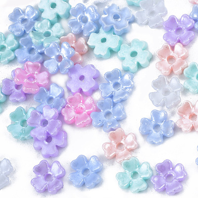 Resin Imitation Pearl Bead Caps X-RESI-N036-03-1
