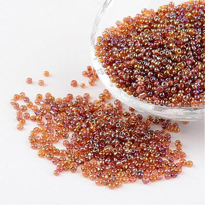 Round Transparent Colors Rainbow Glass Seed Beads X-SEED-A007-2mm-162C-1