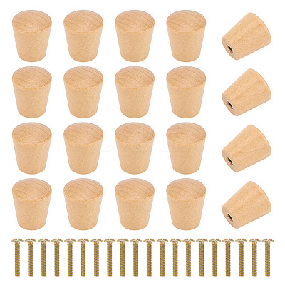 20Pcs Schima Wood Drawer Knobs Pulls Handles AJEW-BC0010-08-1