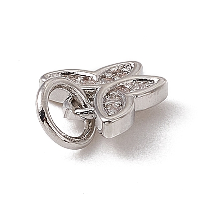 Brass Micro Pave Cubic Zirconia Charms ZIRC-F132-16P-1