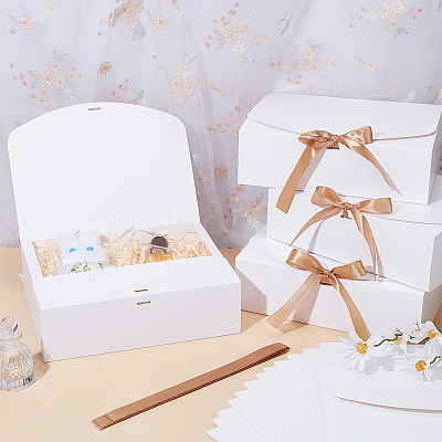 Cardboard Paper Gift Packing Boxes with Goldenrod Ribbon CON-WH0107-60B-1