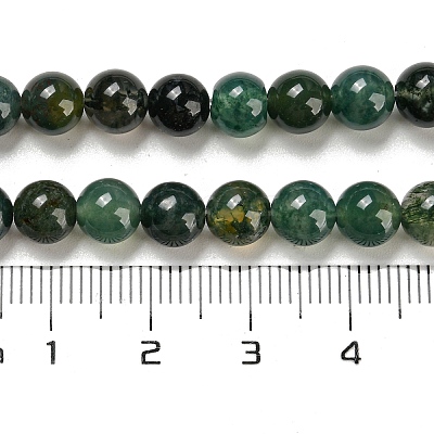 Natural Moss Agate Round Beads Strands G-S151-6mm-1