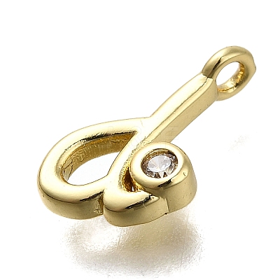 Brass Micro Pave Cubic Zirconia Pendants KK-B132-12G-D-1