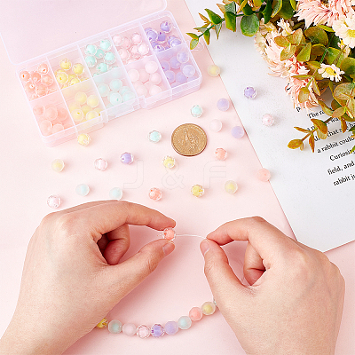 120Pcs 10 Colors Transparent Acrylic Beads TACR-PH0001-51-1