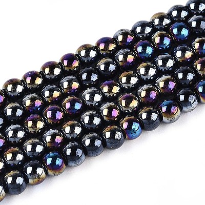 Electroplate Opaque Glass Beads Strands GLAA-T032-P4mm-AB01-1