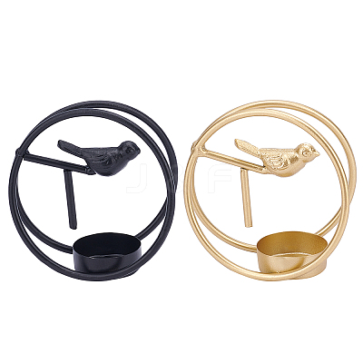 2Pcs 2 Colors Iron Candle Holder AJEW-GA0003-08-1