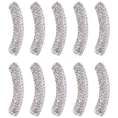 10Pcs Brass Middle East Rhinestone Beads RB-SC0001-08-1