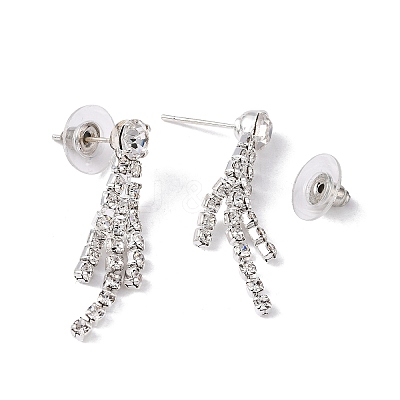 Fashionable Wedding Rhinestone Necklace and Stud Earring Jewelry Sets X-SJEW-R046-10-1