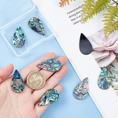 Natural Paua Shell Cabochons SHEL-BC0001-029B-1