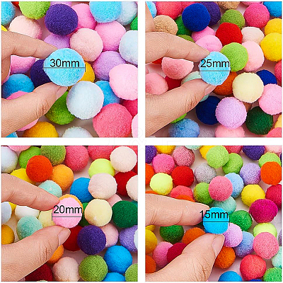 1 Box(400pcs) Pom Poms Craft Making Assorted Sizes & Colors High-elastic Good Quality Pom Poms Creative Craft DIY Material DIY-BC0001-02-1
