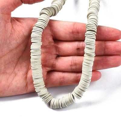 Flat Round Handmade Polymer Clay Beads CLAY-R067-10mm-02-1