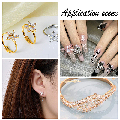 150Pcs Cubic Zirconia Pointed Back Cabochons ZIRC-HY0001-15-1