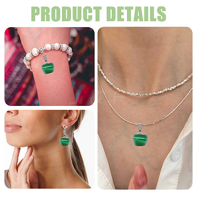 12Pcs Cat Eye Pendants G-CA0001-87-1