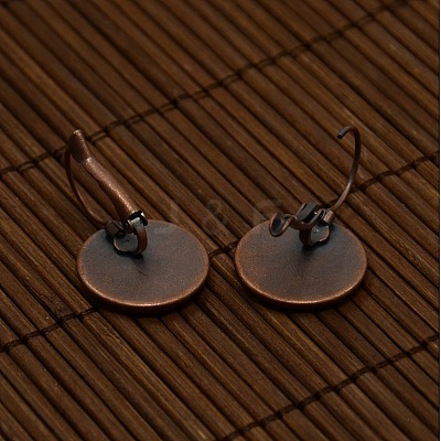 Clear Domed Glass Cabochon Cover and Brass Leverback Earring Settings for DIY DIY-X0160-R-NR-1