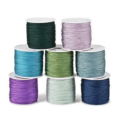 8 Rolls 8 Colors Nylon Braided Cord NWIR-YW0001-13-1