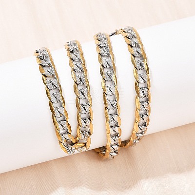 6MM 304 Stainless Steel Cuban Link Chain Necklaces for Women NJEW-G177-01GP-1