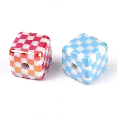UV Plating Opaque Acrylic Beads OACR-T028-71-1