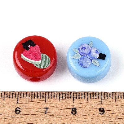 Opaque Printed Acrylic Beads OACR-T029-11M-1