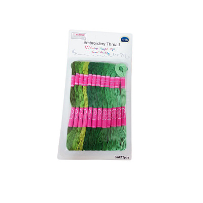12 Skeins 12 Colors 6-Ply Polyester Embroidery Floss PW-WG76902-05-1