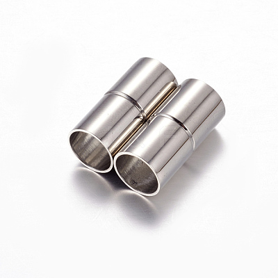 Tarnish Resistant Column 304 Stainless Steel Magnetic Clasps with Glue-in Ends X-STAS-I026-01-1