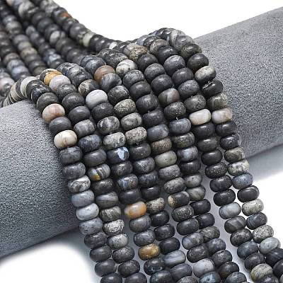 Natural African Black Opal Beads Strands G-P575-A31-8x5mm-1