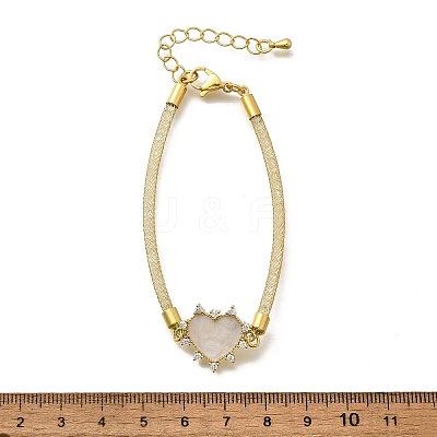 Brass Micro Pave Clear Cubic Zirconia Link Bracelets for Women BJEW-A029-01C-G-1