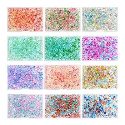 6 Styles Gradient Color Transparent Painted Glass Beads Strands DGLA-YW0001-28A-1