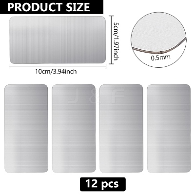 Rectangle 304 Stainless Steel Sheets STAS-WH0044-62-1