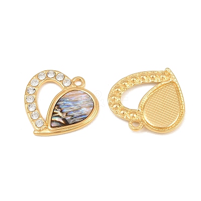 304 Stainless Steel & Natural Freshwater Shell Pendants SA-CBADC81-10G-01-1