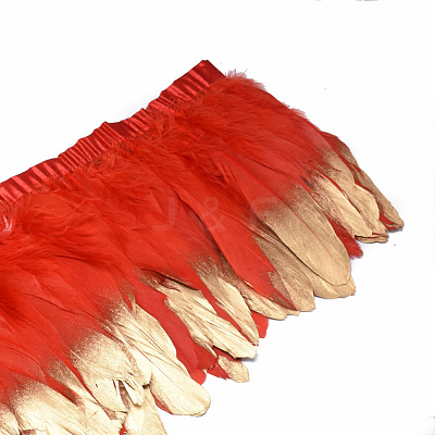 Golden Plated Goose Feather Cloth Strand Costume Accessories FIND-T014-01J-1