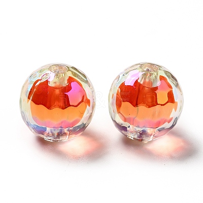 Two Tone UV Plating Rainbow Iridescent Acrylic Beads TACR-D010-03B-08-1
