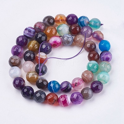 Natural Agate Beads Strands G-H1593-8mm-6-1