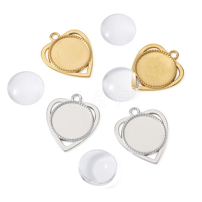 DIY Heart Pendant Making Kits STAS-TA0005-43-1