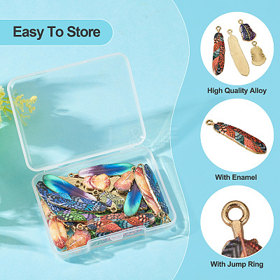 30Pcs 10 Styles Rack Plating Alloy Pendants FIND-TA0009-68-1