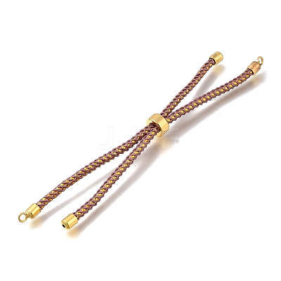 Braided Cotton Cord Slider Bracelet Making MAK-R001-01G-10-1