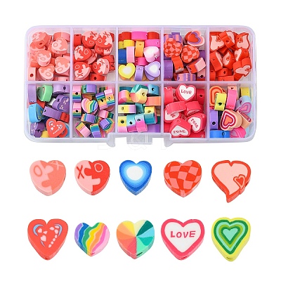 200Pcs 10 Styles Handmade Polymer Clay Beads CLAY-FS0001-29-1